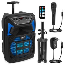Pyle Portable Bluetooth PA Speaker System - 400W Outdoor 400w, Charcoal grey