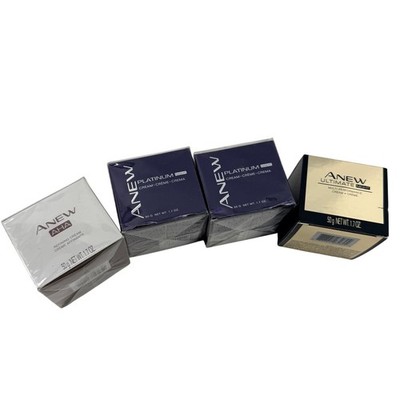 Avon Anew Face Cream Women 1.7oz Multicolor Platinum Ultimate AHA 4pc Set