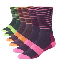 JAMES FIALLO Unisex 3 Pack Wool Blend Cushioned Comfort Colorful Crew Socks
