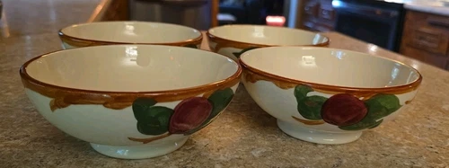Vtg FRANCISCAN Earthenware APPLE Set (4) 5.25" DESSERT/FRUIT/BERRY BOWL-Made USA