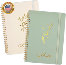 Aesthetic Spiral Notebook, 2PCS Cute Notebook, 8.3" X 6" Notebook for Women, A5