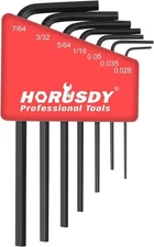 SEDY 7-Piece Mini Hex Key SAE Set, Imperial L Shape Allen Wrench, Small, Red 