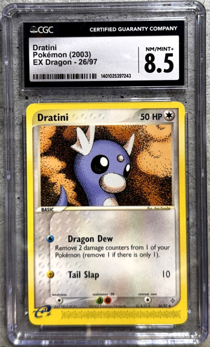 Pokémon Card Dratini CGC 8.5 NM/Mint+, e-Reader EX Dragon 26/97, 2003 (1)