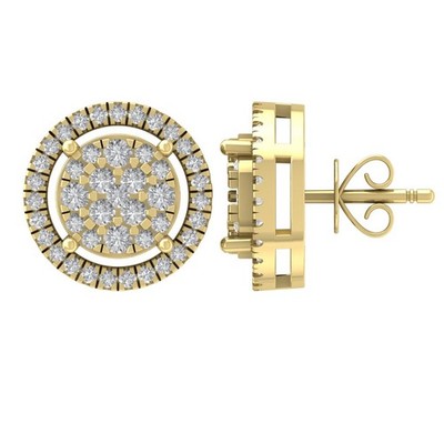 10 Karat Gelbgold 0,5 kt im Labor gezüchteter Diamant Komposit Ohrstecker Geschenk für Frauen