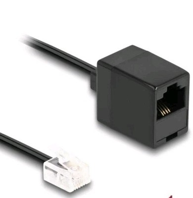 Delock Telefonkabel RJ11 Stecker zu RJ45 Buchse schwarz 1 m