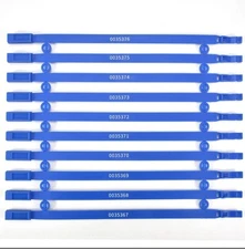 ZTOWER Numbered Tamper Seals 200ct Fixed-Length Security Ties, Blue