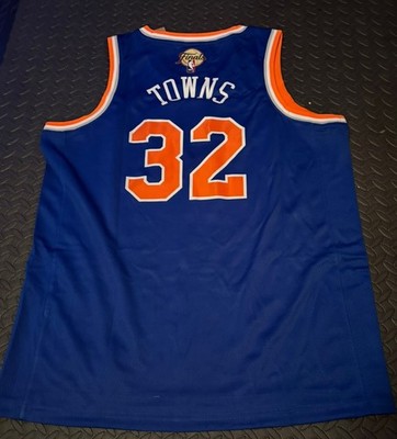 Karl Anthony Towns 2026 NBA Finals New York Knicks Blue Jersey Mens XL Size 52
