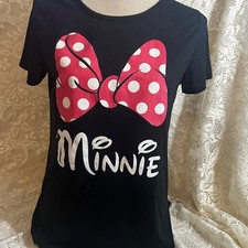 Disney Minnie Mouse Black Tee with Red Bow