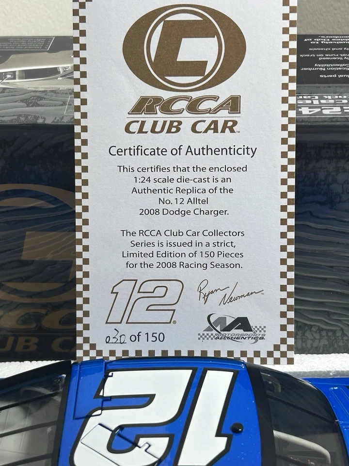 Зарядное устройство Ryan Newman No12 Alltel 2008 RCCA Club 30 из 150 C12882CALRN - Изображение 2 из 4