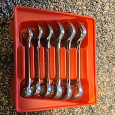 Snap-on 6 Piece Sae 716 - 34 Stubby Combo Wrench Set 12 Point W Tray Ox