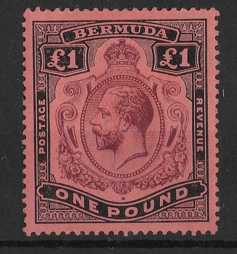 Bermuda 1918 GV £1 Keyplate SG55 Mint Cat£150