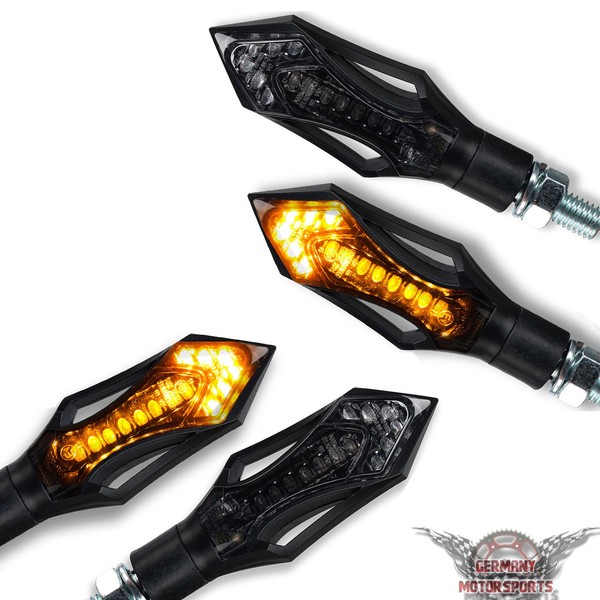 LED Miniblinker Microblinker Blinker Motorrad Schwarz 4 StüCk E-PrüFzeichen-image
