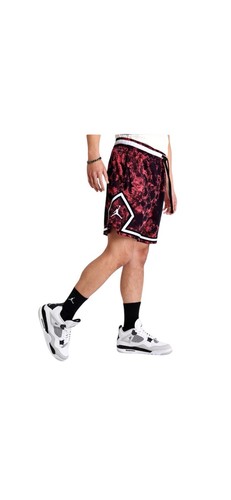 Pantaloncini Jordan Sport AOP Diamond taglia Large rosso nero vestibilità standard - Foto 9 di 11
