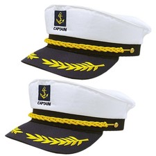 PEWHAUL 2pcs Captain hat, admiral sailor caps, Captain Yacht Hat for men wome...