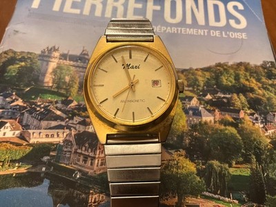 MAXI - Mechanische Chinesische Uhr mit Datenantimagnetic - Vintage ́Pl/Gold ́ ́1970/80