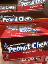 Goldenberg s Peanut Chews Original Dark Candy Bars, 2 oz 24 pk OG Philly Factory