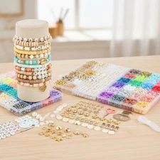 Ultimate 10500 Piece Clay Beads Jewelry Kit - Craft Beautiful Bracelets & More