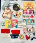 Vtg 1960's MATTEL BARBIE ACCESSORIES LOT PURSES Books Shoes TV Radio Kniting