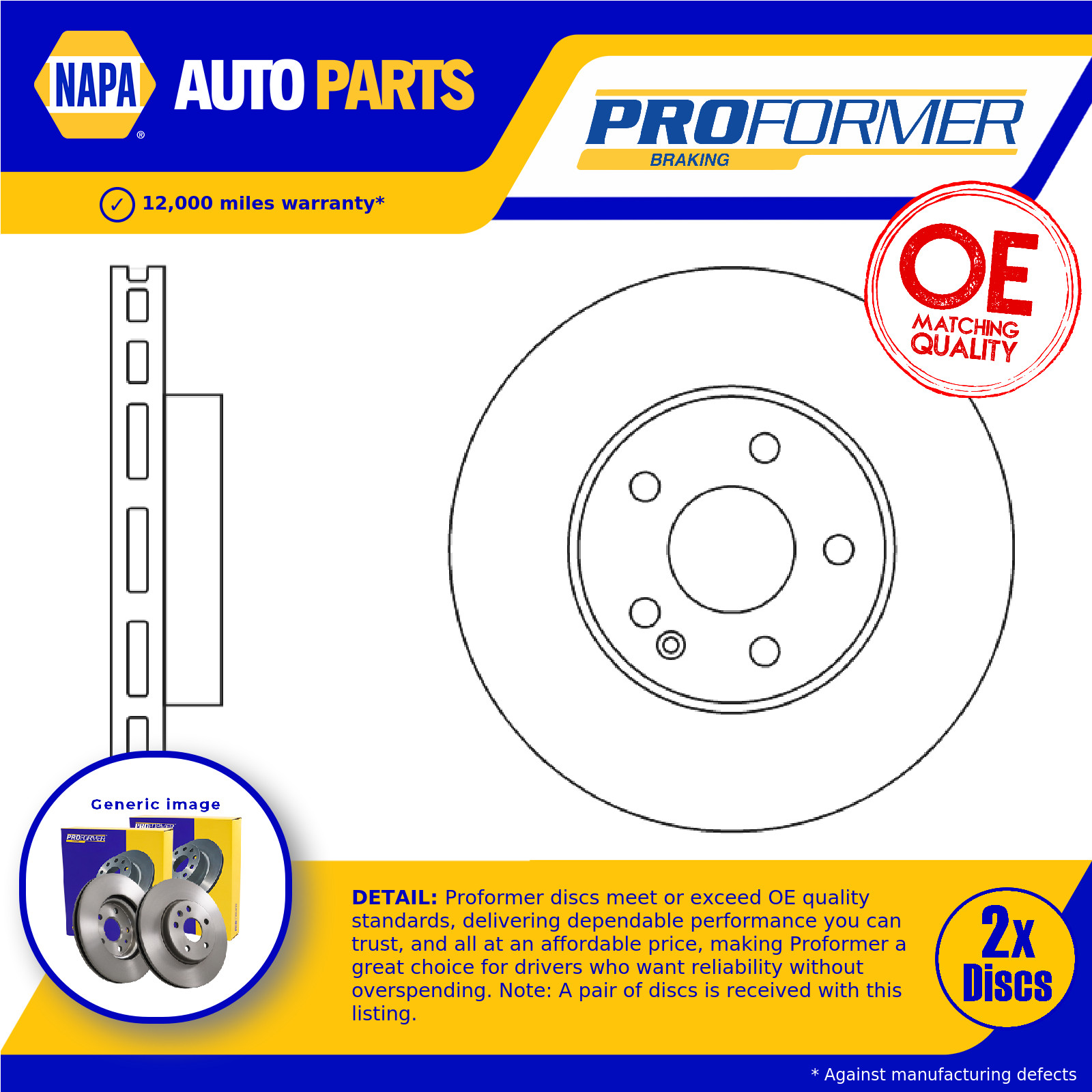 2x Brake Discs Pair Vented fits MERCEDES VITO W447, W639 2.2D Front 2003 on Set