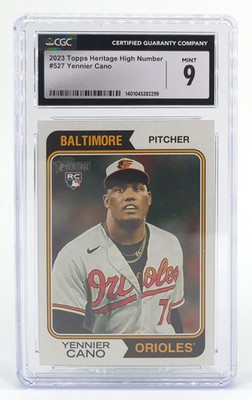 2023 Topps Heritage High Number Yennier Cano Rookie #527 CGC 9 Orioles RC