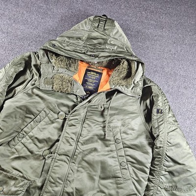 Alpha Industries M-65 Parka Coat Mens Medium Green Hooded Insulated Military
