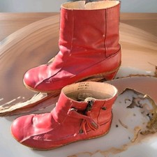 Dr. Martens Damen Stiefeletten Rot Leder mit ...