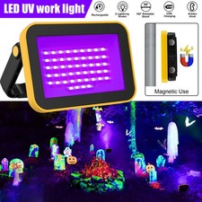 USB Rechargeable UV Light LED Blacklight Floodlight Party 40W Stage Halloween US