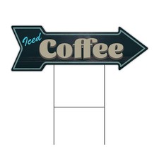 Corrugated Plastic Arrow Sign with Double Sided Image 10" X 30"