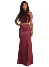 Windsor Formal Evening Gown Prom Dress Burgundy Sequin NWT Size 9