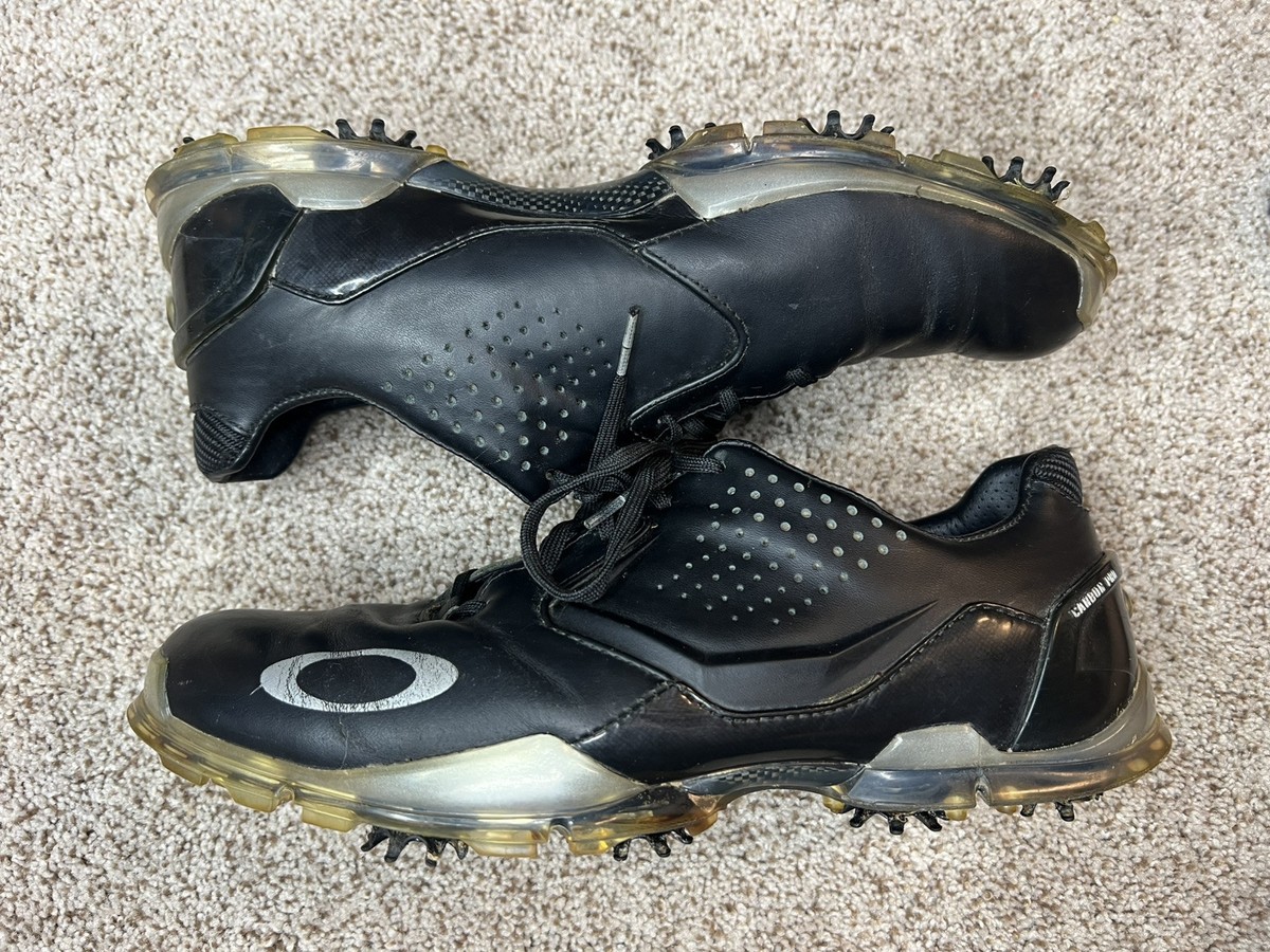 Oakley Carbon Pro Black Golf Shoes Mens Size 8 Leather Cleats