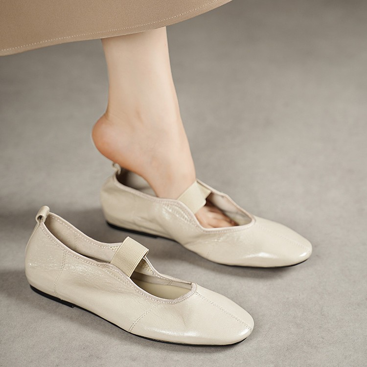 Women's Real Leather Cowhide Round Toe Casual Mary Jane Shoes Hidden Wedge Heels