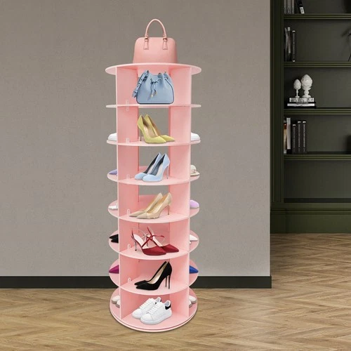 7-tier Spinning Shoe Rack, Center Hollow 360° Revolving Shoe Storage Organizer - Image 2 of 4
