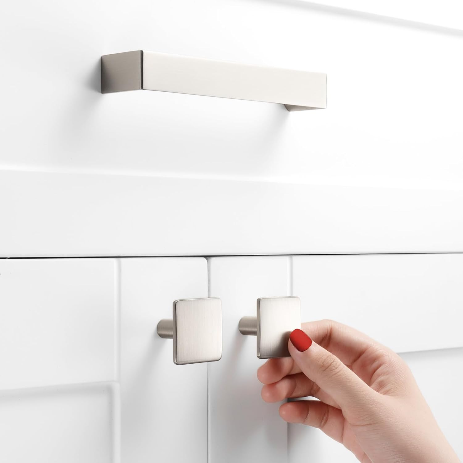 Brushed Nickel Kitchen Cabinet Knobs Nickel Drawer Knobs, 10 Pack 1-1/4 Inch, 22