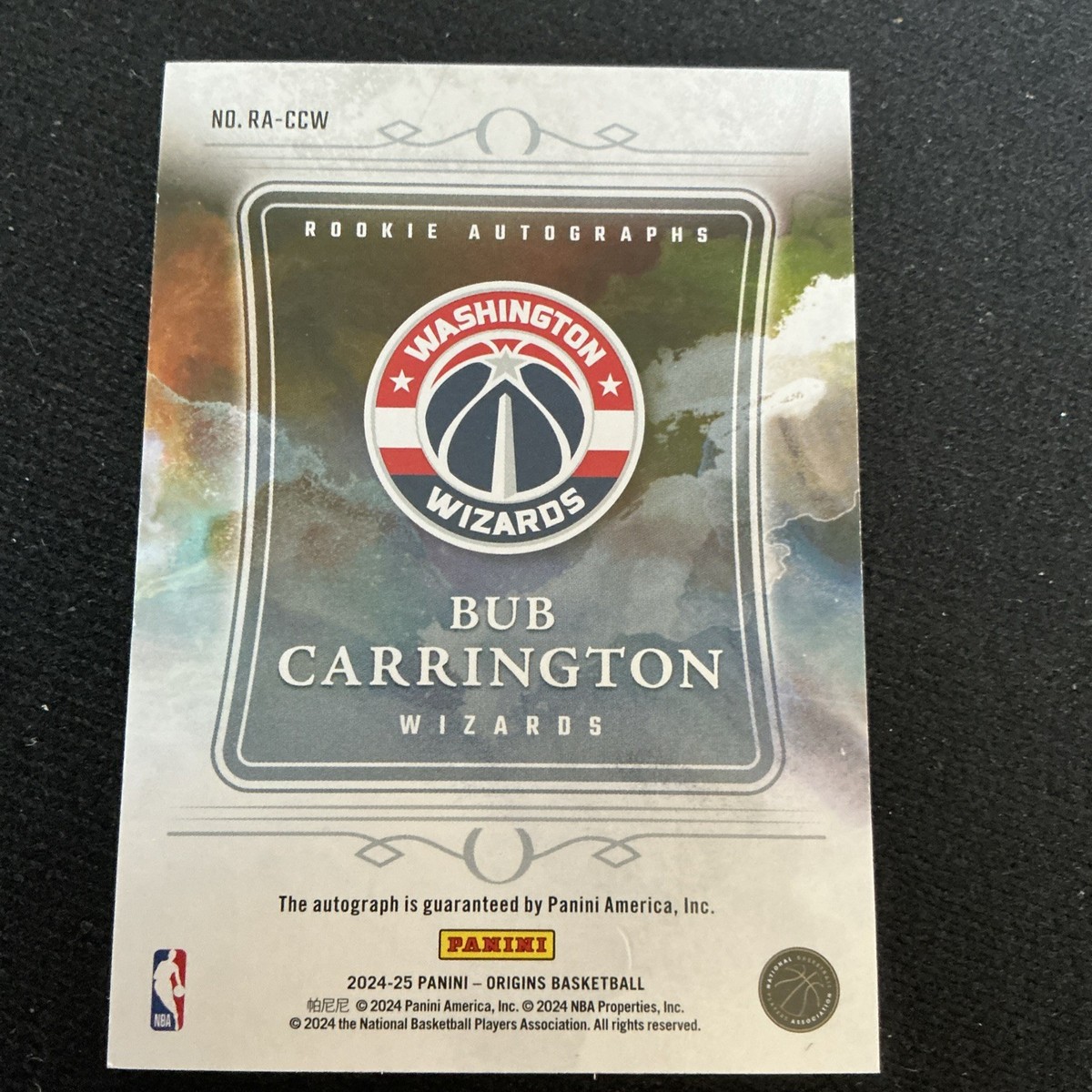 2024-25 Panini Origins Bub Carrington RC Rookie Auto Red 32/99 #RA