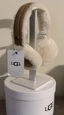 UGG Australia Womens Shearling Sheepskin Earmuffs Chestnut Brown Beige