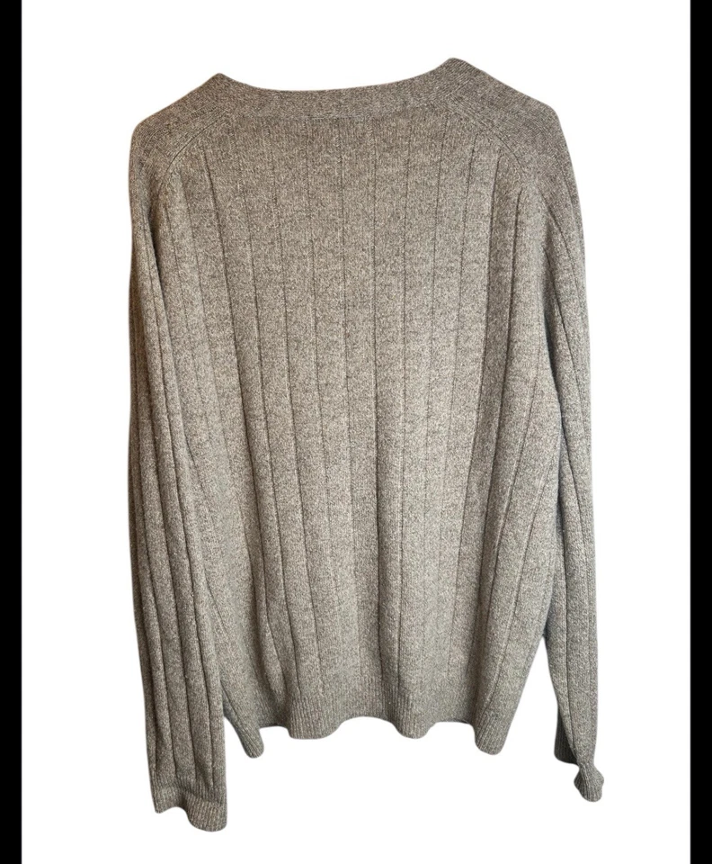 Cárdigan marrón para hombre Club Room Charters Club 100 % lana de cordero talla grande Foto 3 de 3