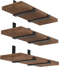 12 Inch Heavy Duty Floating Shelf Bracket, Wall Mounting Industrial Black Shelf