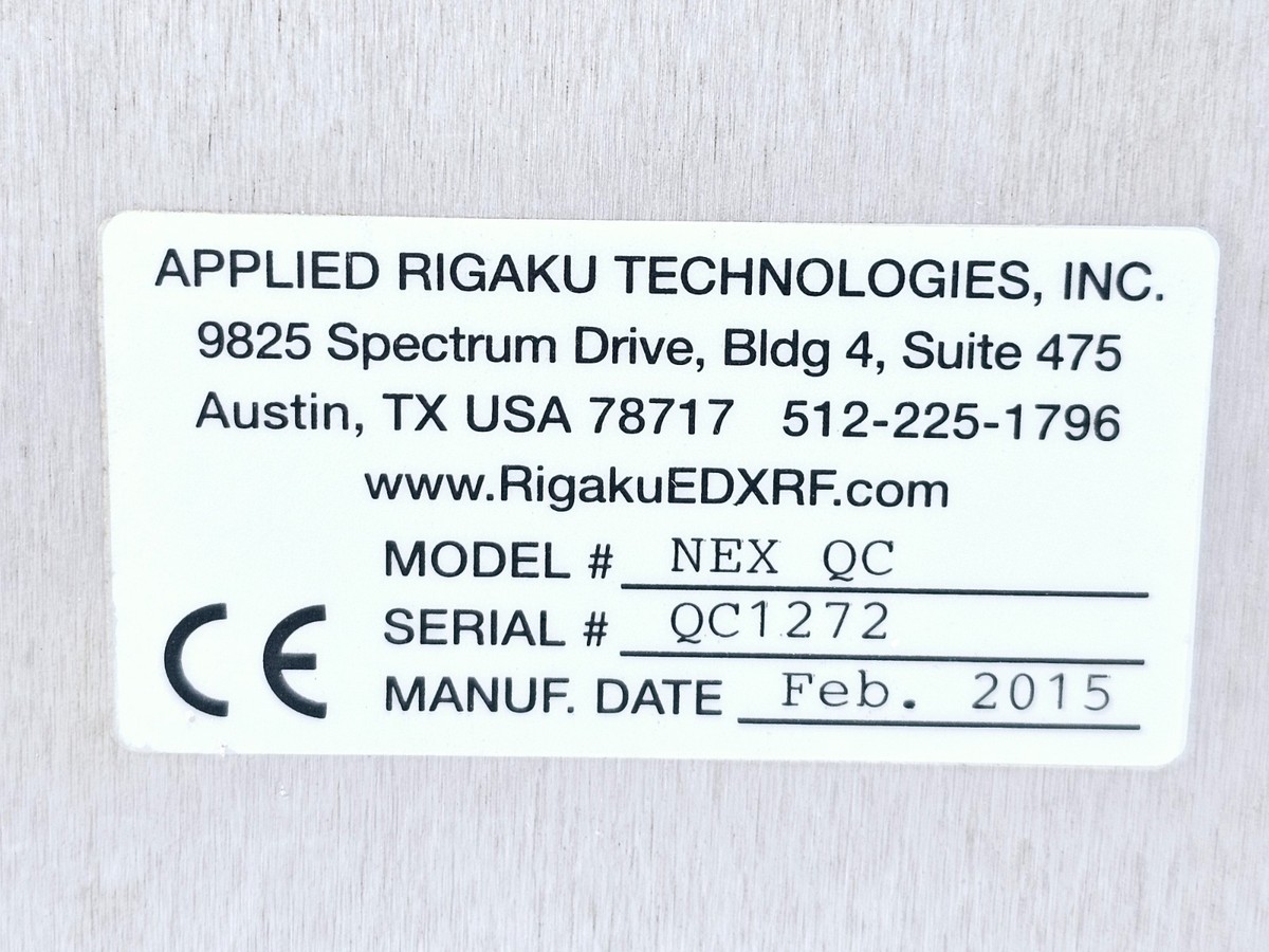 RIGAKU NEX QC HIGH-RES ENERGY DISPERSIVE X-RAY FLUORESCENSE (FOR