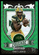 2021 Panini Prizm Draft Picks Collegiate #164 Trey Lance Green Wave