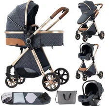  Baby Stroller 3 in 1 Newborns High Landscape Baby 4 IN 1 Strollers with Isofix