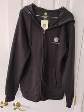John Deere "Run Your World" Zippered Hooded Sweatshirt, Sz M