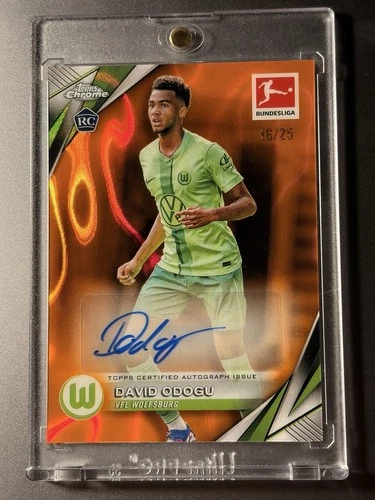 2024-25 Topps Chrome Bundesliga David Odogu Orange Auto Rc /25