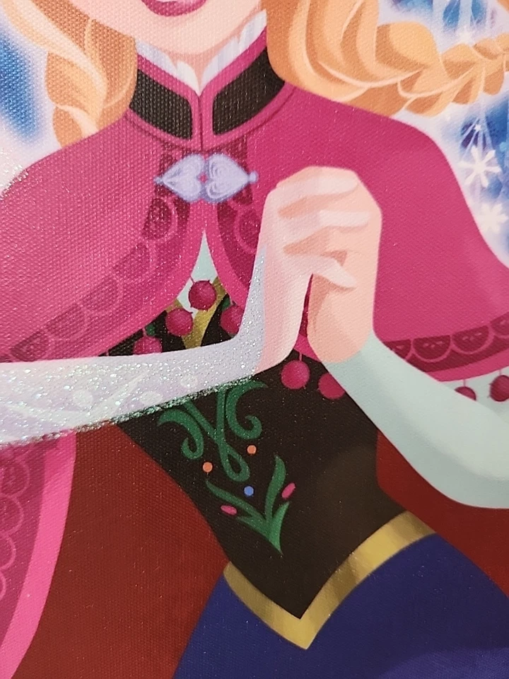 Arte de pared en lienzo Disney Frozen Elsa Anna fuerte vínculo corazón fuerte decoración para niños 18x24 Foto 4 de 4