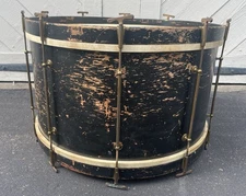 Antique Wood Bass Drum Large 26" x 17" Leedy Indianapolis Vtg 1920s