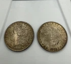 “1880 Morgan Silver Dollar Lot (2 Coins) Estate Find $1 No Reserve”