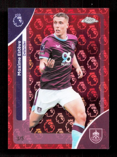 Topps Maxime Esteve Red Refractor /5 Chrome Premier League Logofractor 2026 #51