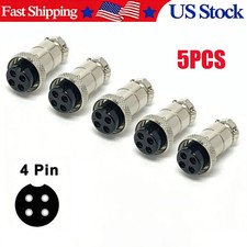 5 PCS 4 Pin Ham & CB Radio MIC Microphone Connector Female Plug Solder Type
