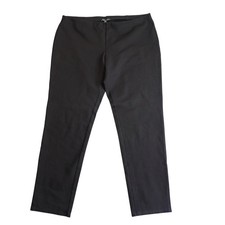 Eileen Fisher Black Viscose Knit Pull On Pants Womens L Minimalist Straight Leg