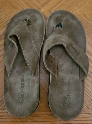 The Kai Kai Unisex Size 9/7 Shoes Brown Leather Slides Flip  display picture 3