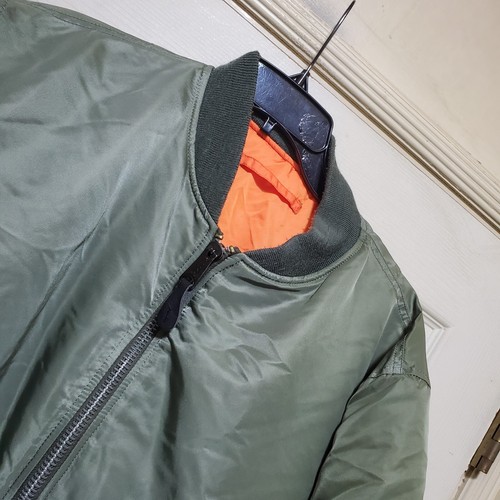 Alpha Industries Jacket Men Larggge Black Orange MA 1 Bomber Flight MIL-J-82790J - Picture 4 of 22